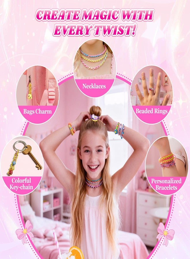 Tqeieu Unicorn Toys for Girls Age 4-6 6-8 8-12, 2-in-1 Friendship Bracelet Making Kit for Girls, Arts and Crafts for Kids Toy,4 5 6 7 8 9 10 11 12 Year Olds Christmas Birthday Gifts,Teen Girl Gift Ideas - Image 3